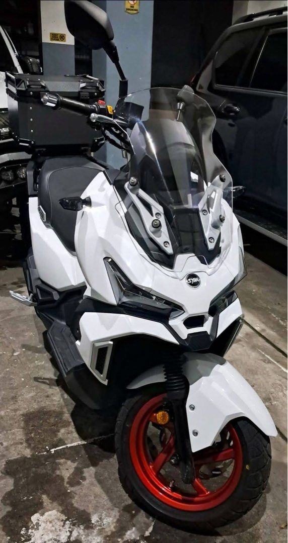 SYM Maxsym 400i (Category: Motorbikes for Sale) located in Valenzuela. Submitted by curioverse96614 (Listing ID 1426601708, Image 3). Description: 🛵 FOR SALE: 2024 SYM Husky 150 (1st Owner) 💰 Price: ₱120,000 • 3,000 km mileage • Complete papers, ready for transfer • Excellent condition – like new ✨ Upgrades: • Full Ceramic Coating (extra paint protection & gloss) • Mags repainted Cherry Red • With rugged Top Box for extra storage 📍 Location: V