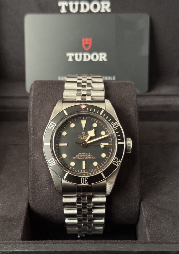 Tudor Black Bay 41 (Category: Luxury Watches) located in Manila. Submitted by watchguyph (Listing ID 1426658852, Image 1). Description: 175k only Tudor Black Bay 41 41mm On jubilee ( uncle seiko ) With original leather tudor strap 2022 Full set Condition 9.8/10 Pm for inquiries.