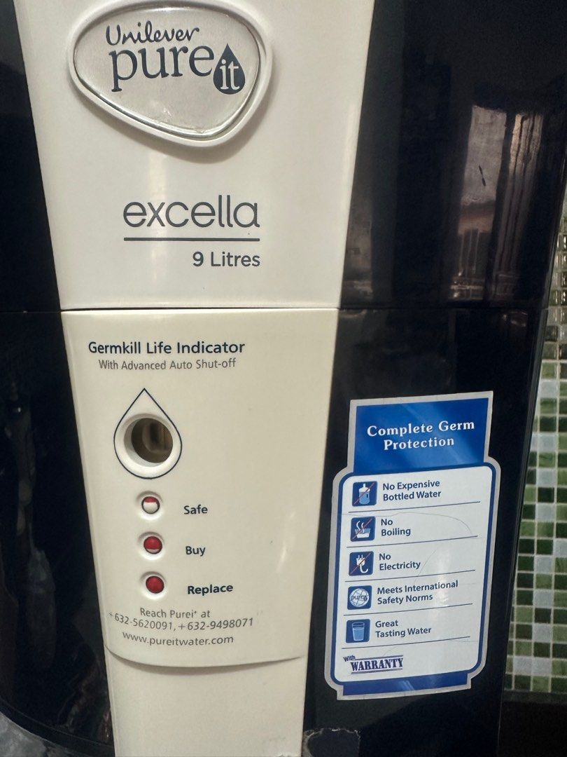 Uniliver Pureit water purifier (Category: Water Purifiers & Dispensers) located in Quezon City. Submitted by joyful05 (Listing ID 1426791366, Image 2). Description: Uniliver Pureit water purifier In very good used condition Used for 1 year Rfs: Not used anymore.