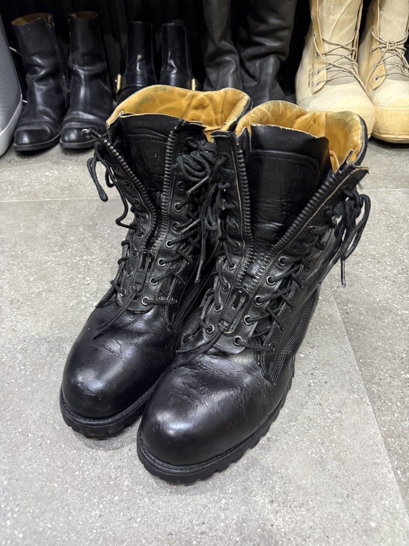 Vintage 90s Chippewa leather Boots (Category: Boots) located in Manila. Submitted by allinthiswall (Listing ID 1426760136, Image 3). Description: Vintage 90s Chippewa USA Ruttman Steel Toe Paratrooper Leather Boots front lacing system fits 10.5US on tag, genuine leather Chippewa native indian logo on the sides Tough Vibram outsoles Fun ways to wear.. 🦋⚡️ 1995 release Ykk zips, made in USA 🇺🇸 joint -12,5k .