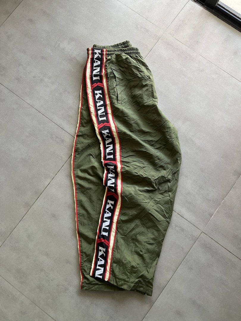 Vintage karl kani track pants (Category: Jeans) located in Laguindingan. Submitted by thriftn0_limits (Listing ID 1426714403, Image 2). Description: Rare Vintage karl kani track pants W: (34-36) L: 40 T: 15.5 H: 9.5 Very good condition Dead stock condi No issue/no flaws Soft fabric inside 1200+ sf .