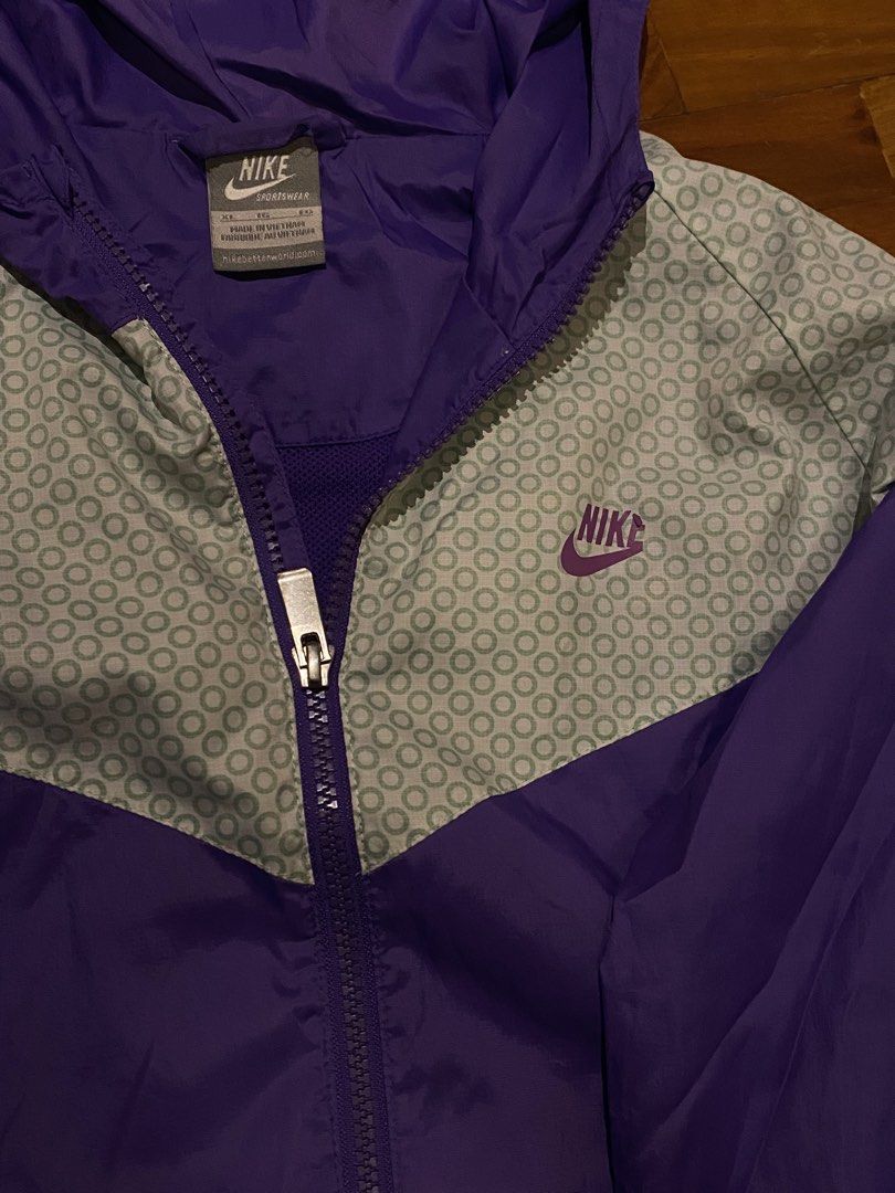 Vintage Nike Purple Windbreaker Jacket set (Category: Coats, Jackets and Outerwear) located in Pasig City. Submitted by notosscammers (Listing ID 1426738417, Image 3). Description: ₱800 for both!! - NIKE windbreaker (size XL on tag) - X EQUIPMENT windbreaker (fits to S-M) - 599 each - Never used so it’s in a very good condition .