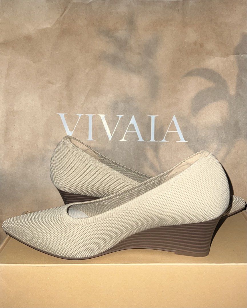 VIVAIA Aria Wedge EU36.5 (Category: Heels) located in Mandaluyong City. Submitted by valilyyy (Listing ID 1426752771, Image 3). Description: VIVAIA Aria Wedge Pro Almond Size: EU 36.5 SRP: ₱9139 Includes: original box and paper bag Worn once RFS: it's super comfortable but I bought small size.