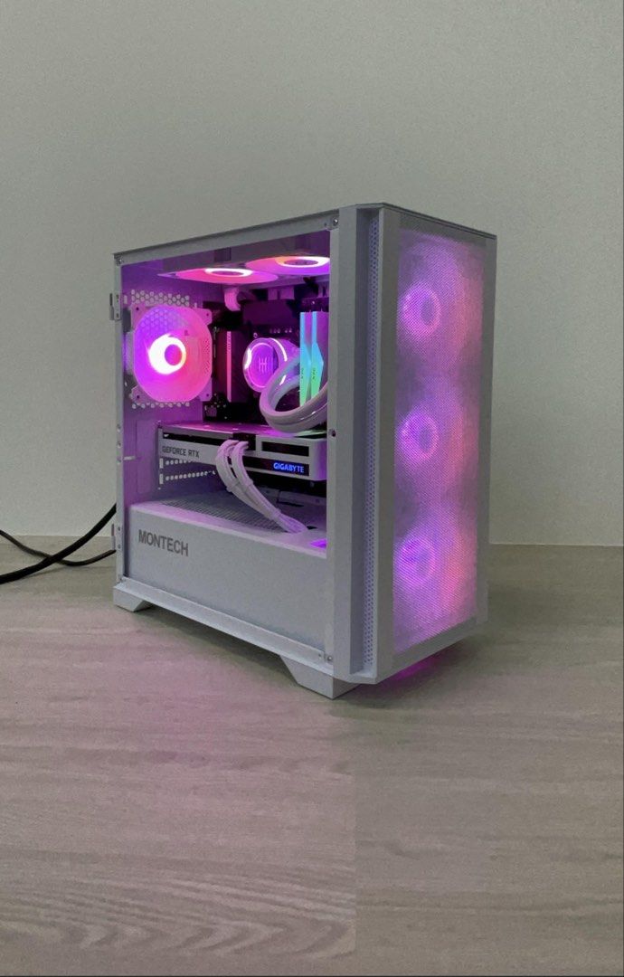White Gaming  Custom PC with RGB Lighting413294322664099842