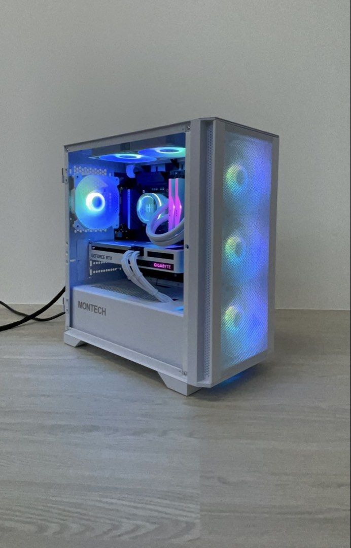 White Gaming  Custom PC with RGB Lighting413294322664099841