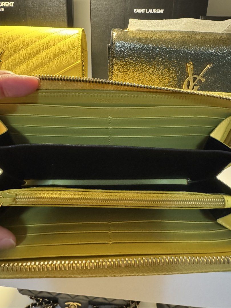 YSL Patent Leather Zip Around Wallet (Category: Luxury Bags & Wallets) located in Angeles City. Submitted by aileen6 (Listing ID 1426689921, Image 3). Description: 100% AUTHENTIC YSL WALLET ZIP WITH CARDS .