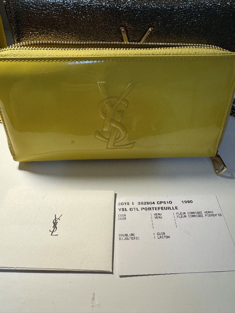 YSL Patent Leather Zip Around Wallet (Category: Luxury Bags & Wallets) located in Angeles City. Submitted by aileen6 (Listing ID 1426689921, Image 2). Description: 100% AUTHENTIC YSL WALLET ZIP WITH CARDS .
