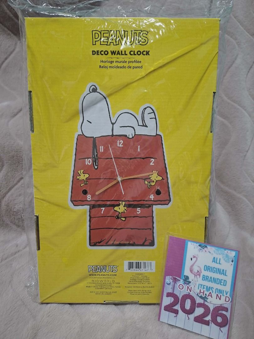 2026_SNOOPY Wall Clock (Category: Clocks) located in Pasig City. Submitted by love11shop2020 (Listing ID 1426892560, Image 2). Description: SNOOPY Wall Clock 13.5" Cordless Wood Wall Clock NO TO FAKE / DUPLICATE ITEMS ✔️ORIGINAL ✔️BRANDNEW ✔️Limited Offer / limited Stocks Only 👍ready for pick up / on hand _ available 👍Location Pasig City 👍MOP Gcash / Maya / Gotyme / 👍CC Payment QRPH + 30.00 👍Feel FREE to Send Us DM -Direct Message / PM - Per