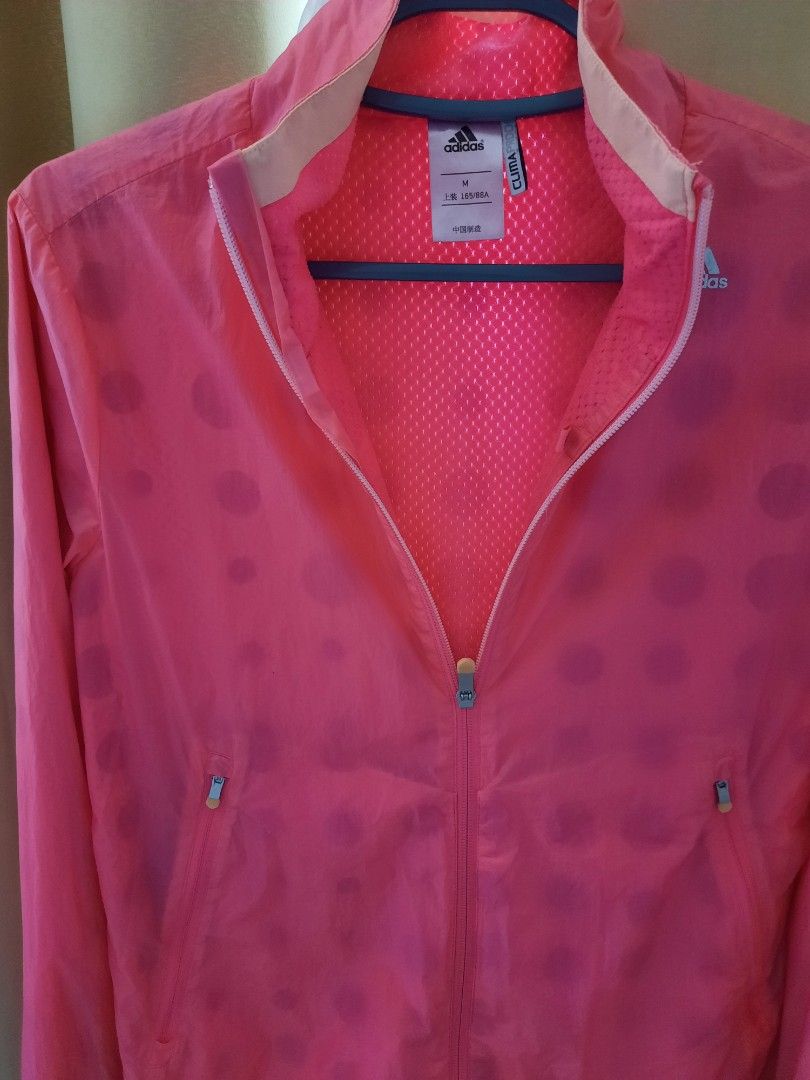 Adidas Pink Gradient Polka Dot mesh Jacket Windbreaker (Category: Coats, Jackets and Outerwear) located in Cagayan de Oro. Submitted by authenticstuffsdecluttering (Listing ID 1426847966, Image 3). Description: can fit up to semi-large..