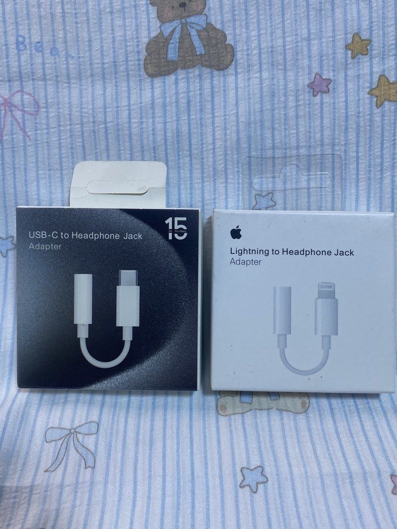 Apple USB-C to Headphone Jack Adapter & Lightning Adapter (Category: Chargers & Cables) located in Manila. Submitted by dimple162 (Listing ID 1426910412, Image 1). Description: .