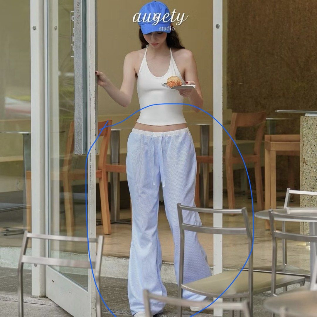 Augety Studio Blue Striped Low Rise Flare Pants (Category: Other Bottoms) located in Quezon City. Submitted by declutterwcha (Listing ID 1426897819, Image 3). Description: Augety Studio Blue Striped Low Rise Flare Pants Size: Medium Condition: 10/10 MOP: BPI, Unionbank Shipping Method: c/o Buyer * Lalamove, Grab, Moveit - Metro Manila * LBC, JRS - Outside Metro Manila Please send a message for further details ✨.