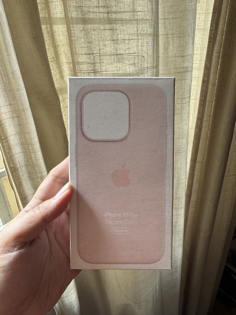 Authentic Apple Silicone Case Magsafe for iPhone 15pro in Pink (Category: Cases & Sleeves) located in Quezon City. Submitted by kryss_ (Listing ID 1426834763, Image 1). Description: Apple Silicone Case Magsafe for iPhone 15pro in Pink RFS: Decluttering Original price: Php 3,3,90.