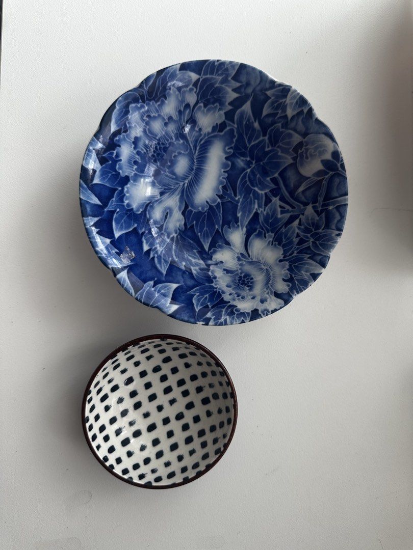 Blue and White Floral Bowl Set (Category: Other Kitchenware & Tableware) located in Manila. Submitted by jules_declutters (Listing ID 1426834004, Image 1). Description: Selling it as a set Mop gcash Mod: same day courier or jnt Loc: e, Rodriguez, qc.