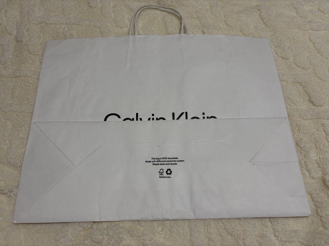 Calvin Klein Paper Bag (Category: Luxury Bags & Wallets) located in Paranaque City. Submitted by greatfinds108 (Listing ID 1426817313, Image 2). Description: Measures 16 x 12 inches For pick up only.