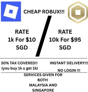 Robux for sale! $9.50/k a/t, Video Gaming, Gaming Accessories, In-Game ...