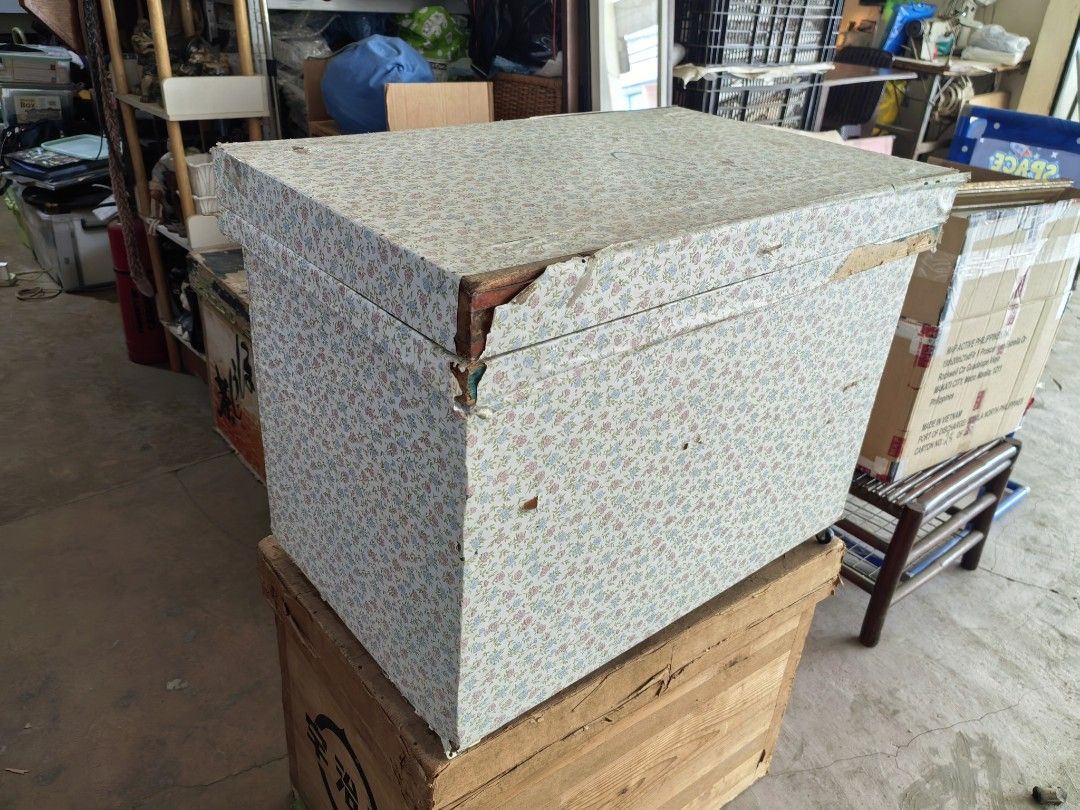 Chest Storage Box - Big Size - Japan Surplus (Category: Storage Boxes & Baskets) located in Cebu City. Submitted by dudes_villanueva (Listing ID 1426859960, Image 3). Description: Chest Storage Box Wood and Metal Sheet interior with Wheels 📌Sold as is. See pics for condition. 📌Can be DIY covered for an aesthetic look. L26.5xW17xH20.25 in Japan Surplus .