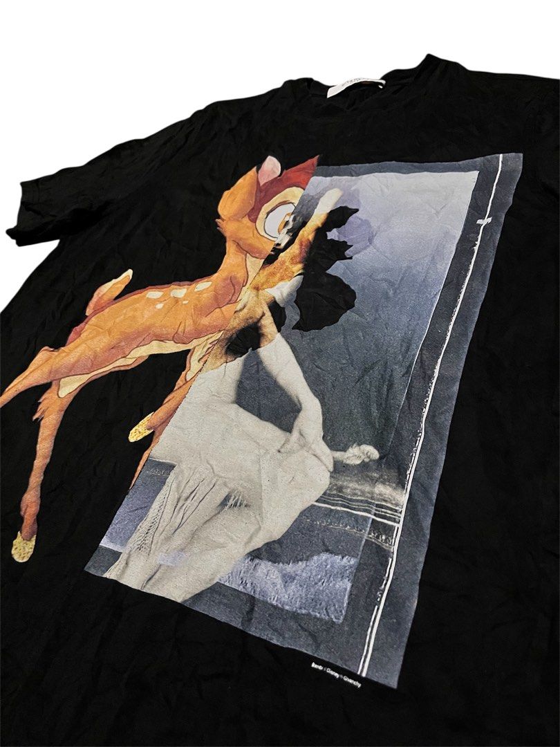 Givenchy Bambi Disney Graphic T-shirt (Category: Luxury Apparel) located in Dumaguete. Submitted by overthrifted (Listing ID 1426900842, Image 2). Description: XS on tag but fits Large or medium mens cause this is oversized Guaranteed Authentic no issue, need wash Dimensions: 21width x 28.5 length.