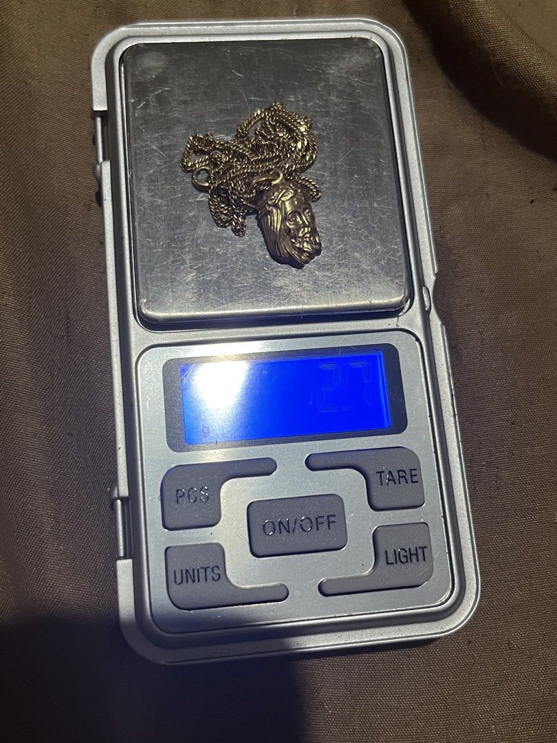 Gold Jesus Pendant Necklace (Category: Necklaces) located in Manila. Submitted by nics.24 (Listing ID 1426891472, Image 2). Description: 18k saudi gold necklace 20inches 2.7grams 7000 per gram .