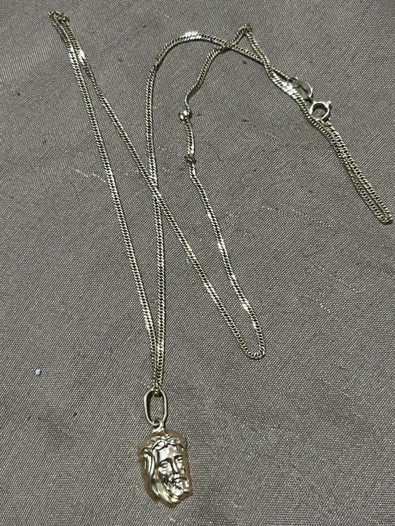 Gold Jesus Pendant Necklace (Category: Necklaces) located in Manila. Submitted by nics.24 (Listing ID 1426891472, Image 1). Description: 18k saudi gold necklace 20inches 2.7grams 7000 per gram .