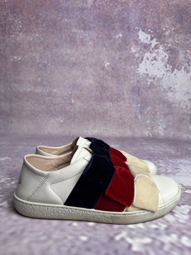 Gucci Ace Velvet bow Sneakers (Category: Sneakers & Footwear) located in Las Pinas. Submitted by dericklutts (Listing ID 1426918596, Image 3). Description: Used less than 5x Very minimal signs of used With box and dustbags.