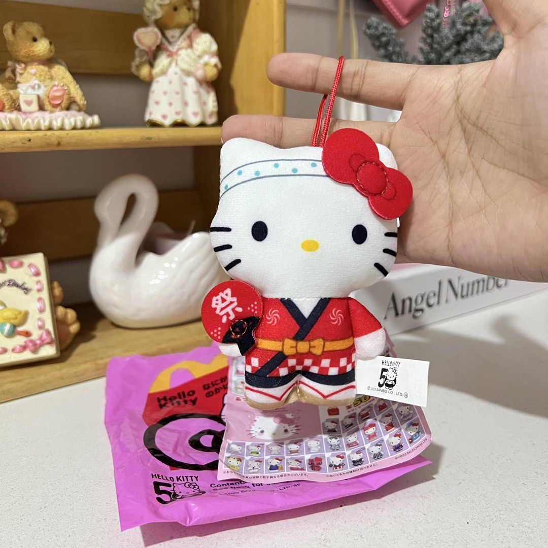 Hello Kitty 50th Anniversary Mcdo Charm Plush (Category: Character Goods) located in Manila. Submitted by ashyyel_ (Listing ID 1426947119, Image 1). Description: - inopen lang for pic.