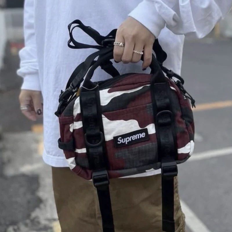 INSTOCK | Supreme Box Logo Mini Duffle Bag Red Camo, Men's Fashion