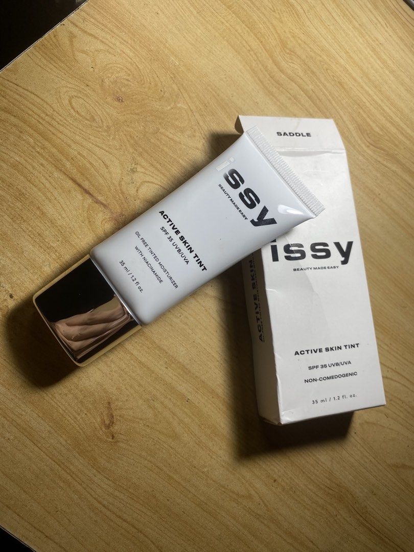 issy active skin tint (Category: Makeup) located in Paranaque City. Submitted by brrryan (Listing ID 1426947714, Image 2). Description: issy active skin tint in the shade of saddle just opened once, just to try the shade 100% original, bought online, can send receipt upon request. already cleaned and sanitized. rfs: not shade match ;((.