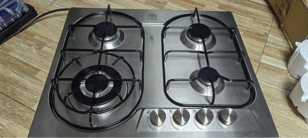 La Germania 60cm 4 Gas Burner (Category: Cookware & Accessories) located in Taytay. Submitted by mikz_1303 (Listing ID 1426797833, Image 2). Description: La Germania 60cm 4 Gas Burner Made in Italy Complete Stainless Steel Pick up in Taytay 10k.