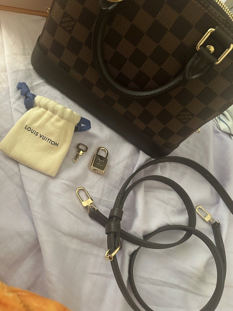 Louis Vuitton Alma BB Damier Ebene (Category: Luxury Bags & Wallets) located in Makati City. Submitted by danielleanthea (Listing ID 1426881054, Image 2). Description: Only used once. GUARANTEED ORIGINAL BOUGHT IN BARCELONA, SPAIN NO ISSUES, NO SCRATCHES COMPLETE WITH BOX RFS: NEED FUNDS MEET-UP ONLY LOC BACOOR CAVITE NEGOTIABLE IF BUY ASAP.
