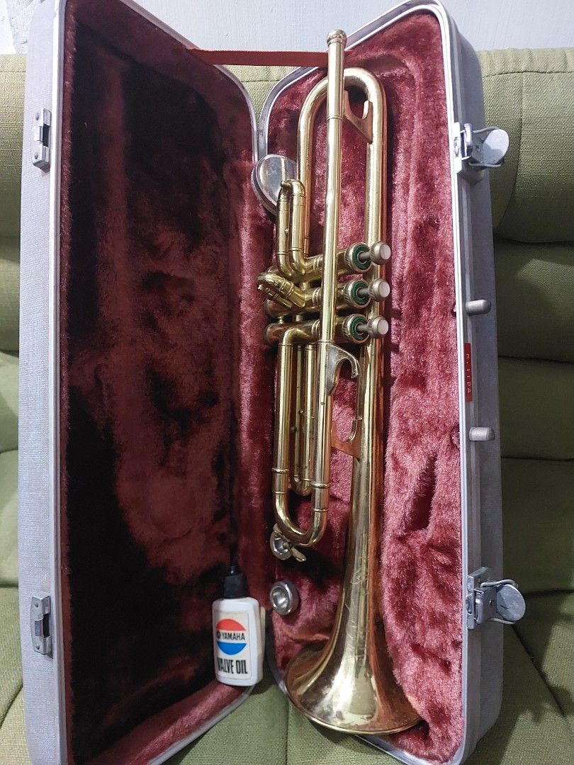 LYRICAL Trumpet with Case (Category: Musical Instruments) located in Quezon City. Submitted by jpnvintageonline (Listing ID 1426801467, Image 1). Description: LYRICAL Tokan Japan Bb Copper Brass Trumpet In Good as is condition with minor dent 6950php .
