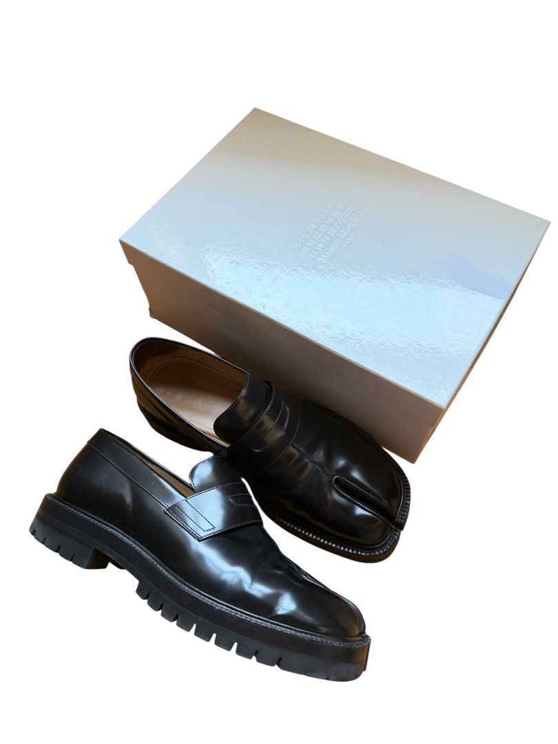 Maison Margiela Tabi Loafers Black (Category: Loafers) located in Las Pinas. Submitted by mcscloset (Listing ID 1426856734, Image 1). Description: Maison Margiela Tabi Loafers (Lug sole) Tagged Size 43 EU (Fits 10.5/11 US) Used/Faded branding stamp in insole/needs cleaning inner heel Bought at Margiela Paris (28 Rue De Richelieu branch) 35,000 (64K SRP) (80k+ plus locally) .
