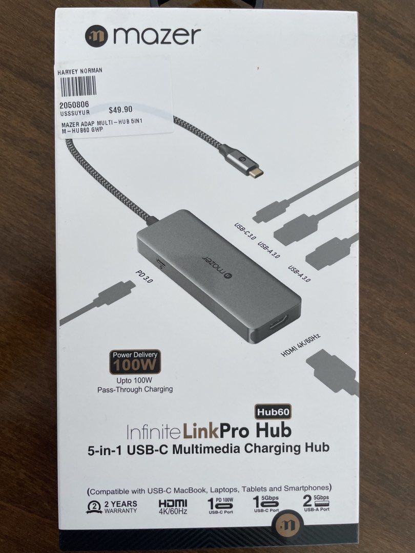 Mazer Infinite LinkPro Hub60 5-in-1 USB-C Hub405984360971653121
