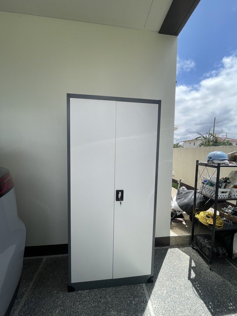 Metal Storage Cabinet with Shelves (Category: Shelves, Cabinets & Racks) located in Cavite. Submitted by ralphfrncsc (Listing ID 1426958227, Image 1). Description: Brand New! 90x40x185cm Free Installation Malagasang Imus Cavite 09500647701 6500 + DF.
