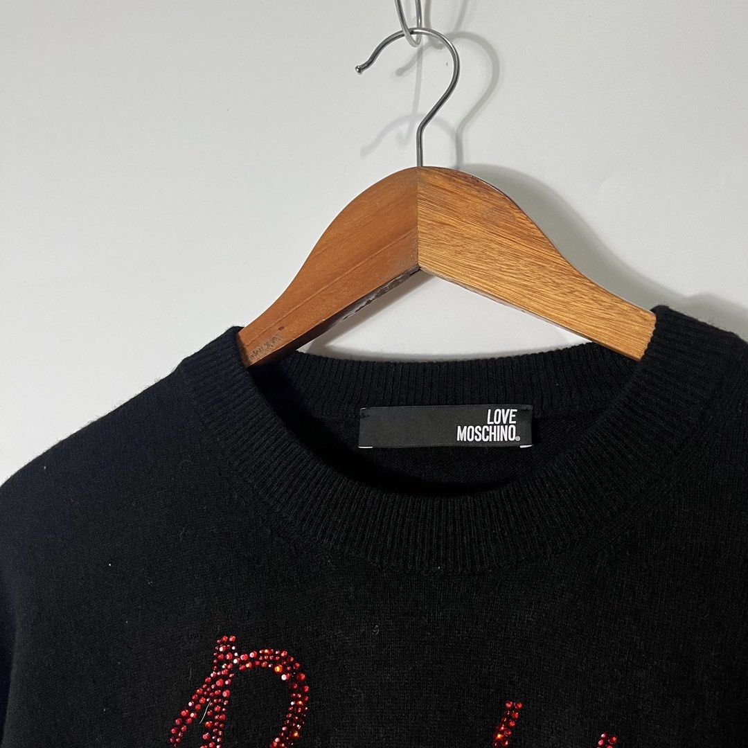 MOSCHINO LOVE Knitted Sweater (Category: Luxury Apparel) located in Bulacan. Submitted by vanitylab (Listing ID 1426897100, Image 3). Description: Dimension: 22 W x 24.5 L Condition: Very Good .