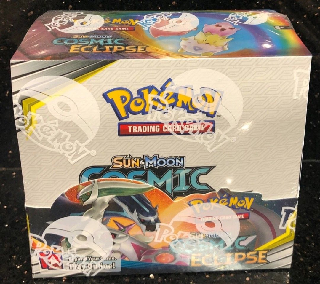 Pokemon TCG Sun & Moon Cosmic Eclipse Booster Box with acrylic case ...