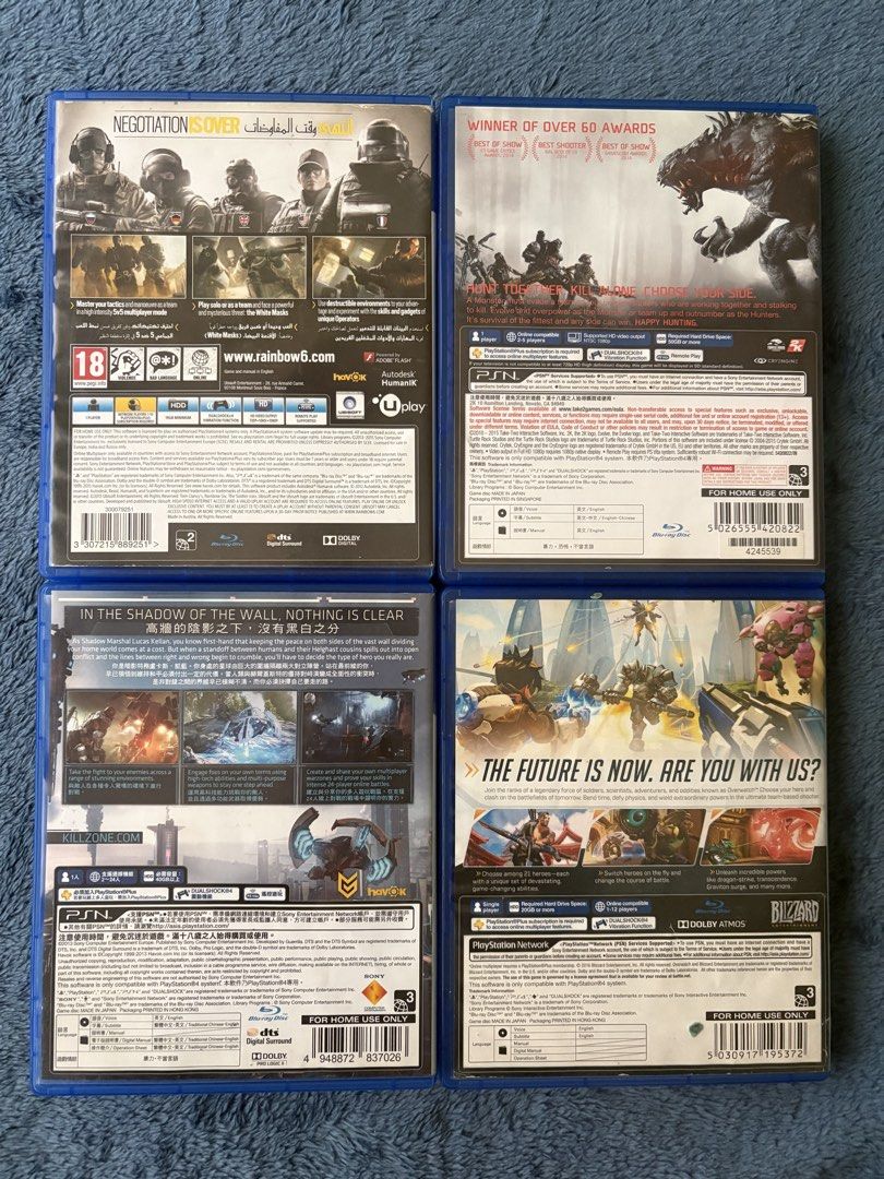 PS4 Games VG Condition (Category: PlayStation) located in Bacoor. Submitted by jessepitogo (Listing ID 1426923143, Image 2). Description: Evolve - ₱550 Tom Clancy’s Rainbow Six Siege - ₱700 Killzone Shadow Fall - ₱550 Overwatch - ₱550 COD Modern Warfare - SOLD COD Advanced Warfare (Steelcase) - ₱850 COD Ghosts - ₱850 All in Very Good Condition No Issues Makinis Malinis.