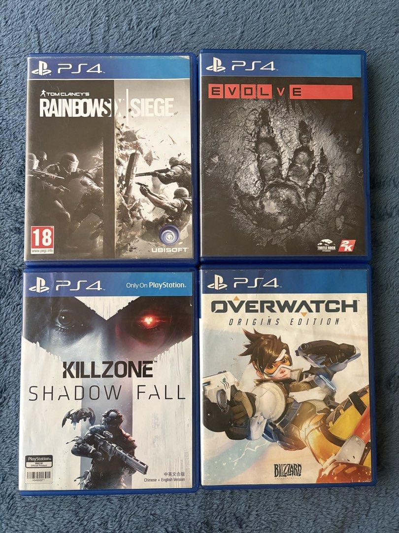 PS4 Games VG Condition (Category: PlayStation) located in Bacoor. Submitted by jessepitogo (Listing ID 1426923143, Image 1). Description: Evolve - ₱550 Tom Clancy’s Rainbow Six Siege - ₱700 Killzone Shadow Fall - ₱550 Overwatch - ₱550 COD Modern Warfare - SOLD COD Advanced Warfare (Steelcase) - ₱850 COD Ghosts - ₱850 All in Very Good Condition No Issues Makinis Malinis.