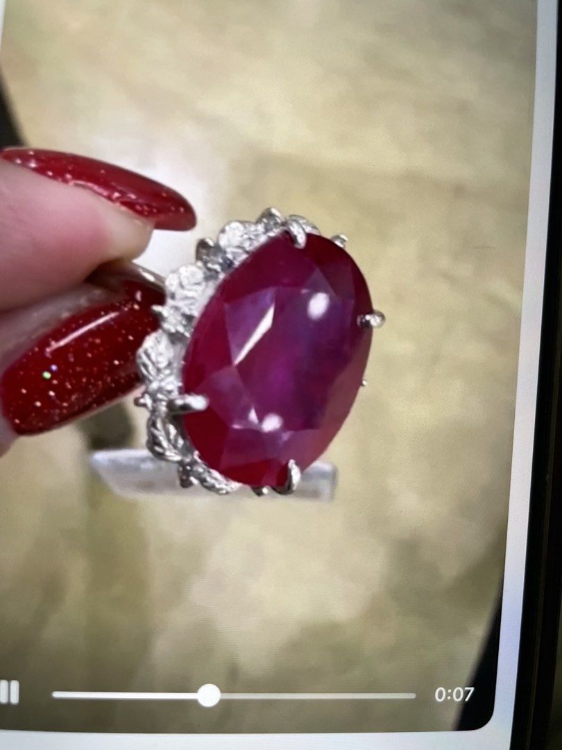 Ruby and Diamond Ring (Category: Rings) located in Singapore. Submitted by gemsandjewelry (Listing ID 1426928201, Image 4). Description: K18 white gold Japan 8.78 gram Ruby 12.23 Diamonds 0.19.