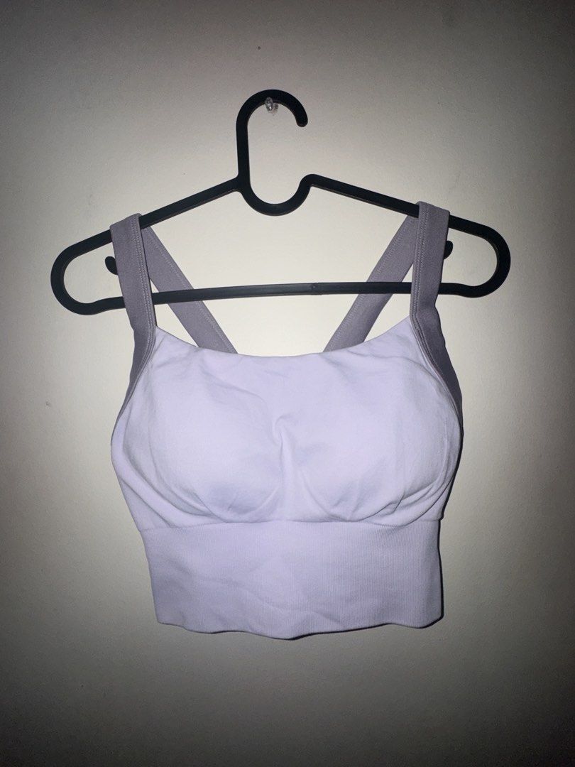 Sports Bra - Lavender (Category: Activewear) located in Paranaque City. Submitted by kdpreloved_ (Listing ID 1426900803, Image 1). Description: Medium to large Medium on tag, no flaw Pwede pang yoga or Pilates .