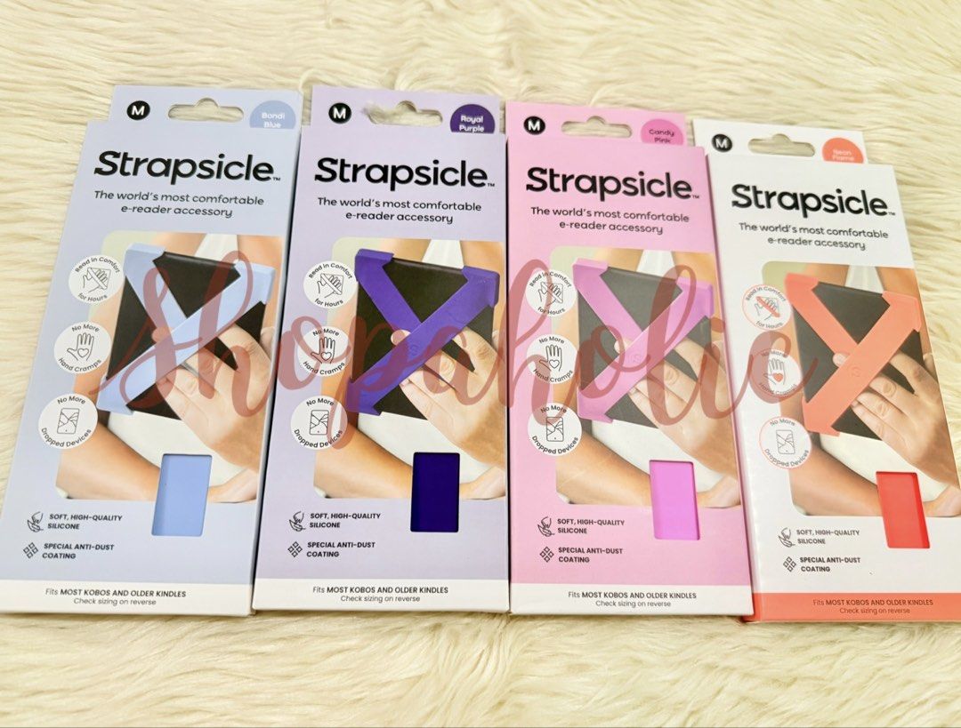 Strapsicle Medium Straps for Kindle / Kobo / Boox (Category: E-Readers) located in Caloocan City. Submitted by shopaholic.nej (Listing ID 1426849350, Image 1). Description: Brand new. Authentic. Onhand. Ready to ship. Prices: Medium Bondi Blue / Candy Pink - 1100 Neon Flame - 900 Royal Purple - 700 📍North Caloocan 💰Gcash / BPI / Maribank (Seabank) 🚚 grab/lalamove/J&T (no shapi checkout) .