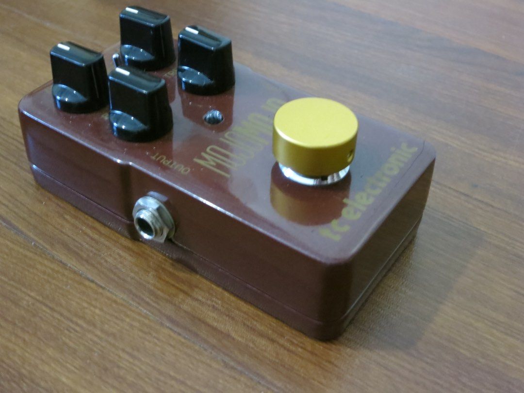 TC Electronic MojoMojo Overdrive Pedal (Category: Musical Instruments) located in Manila. Submitted by PragmaArchitect (Listing ID 1426812602, Image 2). Description: TC Electronic MojoMojo overdrive pedal. Features controls for Voice, Drive, Treble, and Level. True bypass design. Includes input and output jacks. The pedal is powered by a 9V DC adapter or a 9V battery. Designed in Denmark..