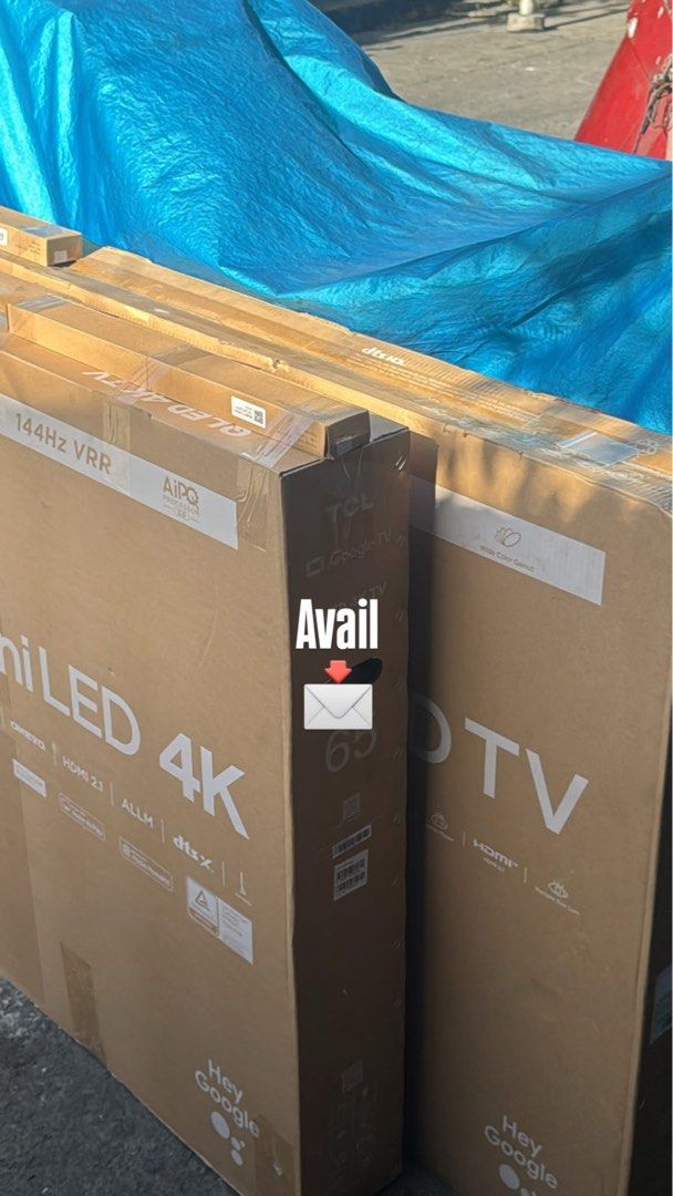 TCL 65" Mini LED 4K Google TV (Category: TV) located in Quezon City. Submitted by leb25 (Listing ID 1426889981, Image 1). Description: 65Inch Smart Google TV TCL 65V6B Voice command Dolby vision.