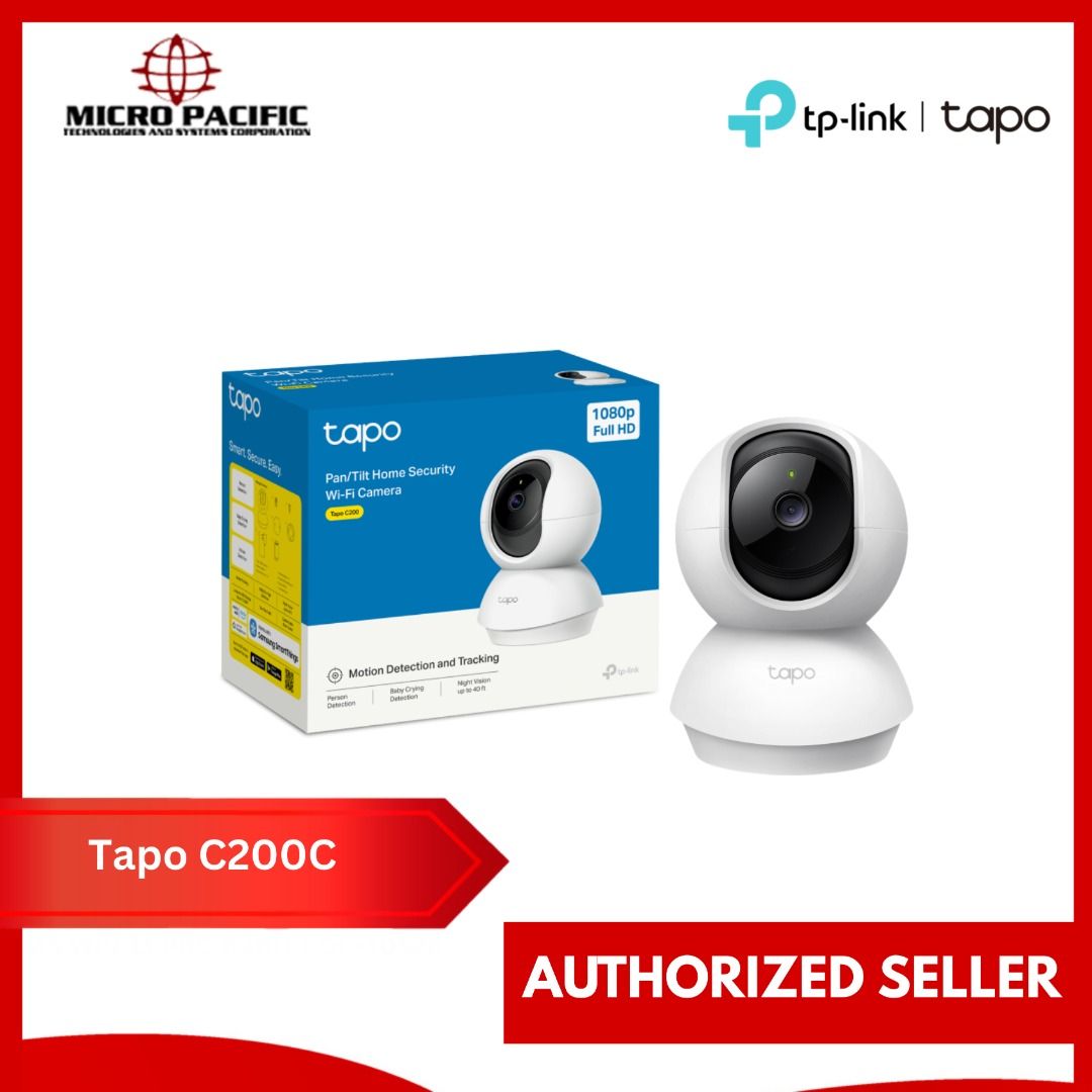 TP-Link Tapo C200C Full HD Wi-Fi Camera (Category: Security Systems & CCTV Cameras) located in Makati City. Submitted by micro_pacific (Listing ID 1426839926, Image 1). Description: Ultimate Home Security with Tapo C200C Enjoy peace of mind with the Tapo C200C Indoor Security Camera, designed for comprehensive home protection. The most important thing about this camera is its 360° pan and tilt coverage, allowing you to monitor every corner of you