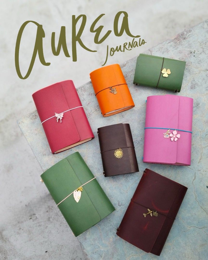 Traveller's Notebook-inspired Genuine Leather Journal (Category: Stationery & School Supplies) located in Pasig City. Submitted by leatherbyaurea (Listing ID 1380587006, Image 1). Description: Hi everyone! I'm selling a small batch of handcrafted Traveler’s notebook-inspired journals, made from genuine vegetable tanned leather. Each piece is carefully made, perfect for journaling, planning, or gifting📓 🌿Each journal comes with 2 fountain pen-fr