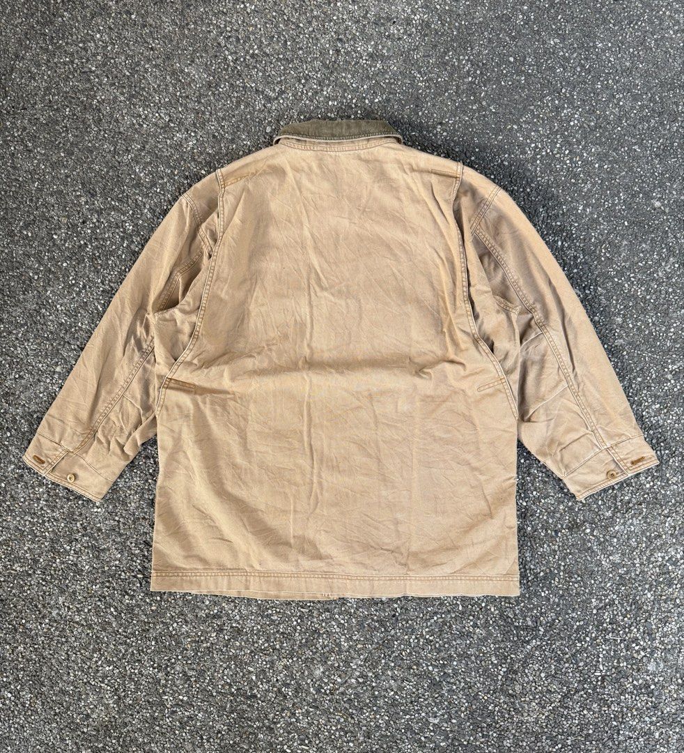 Vintage LL Bean Canvas Barn Coat (Category: Coats, Jackets and Outerwear) located in Quezon City. Submitted by though.bare (Listing ID 1426876392, Image 2). Description: Fits on M-L for Men In good, worn condition. Width : 25" Length : 32" Sleeve : 21.5" Shoulder : 22.5" No-when worns. Listings not marked sold/reserved are available. These are preloved/used items, manage expectations. Visit my profile for more!.