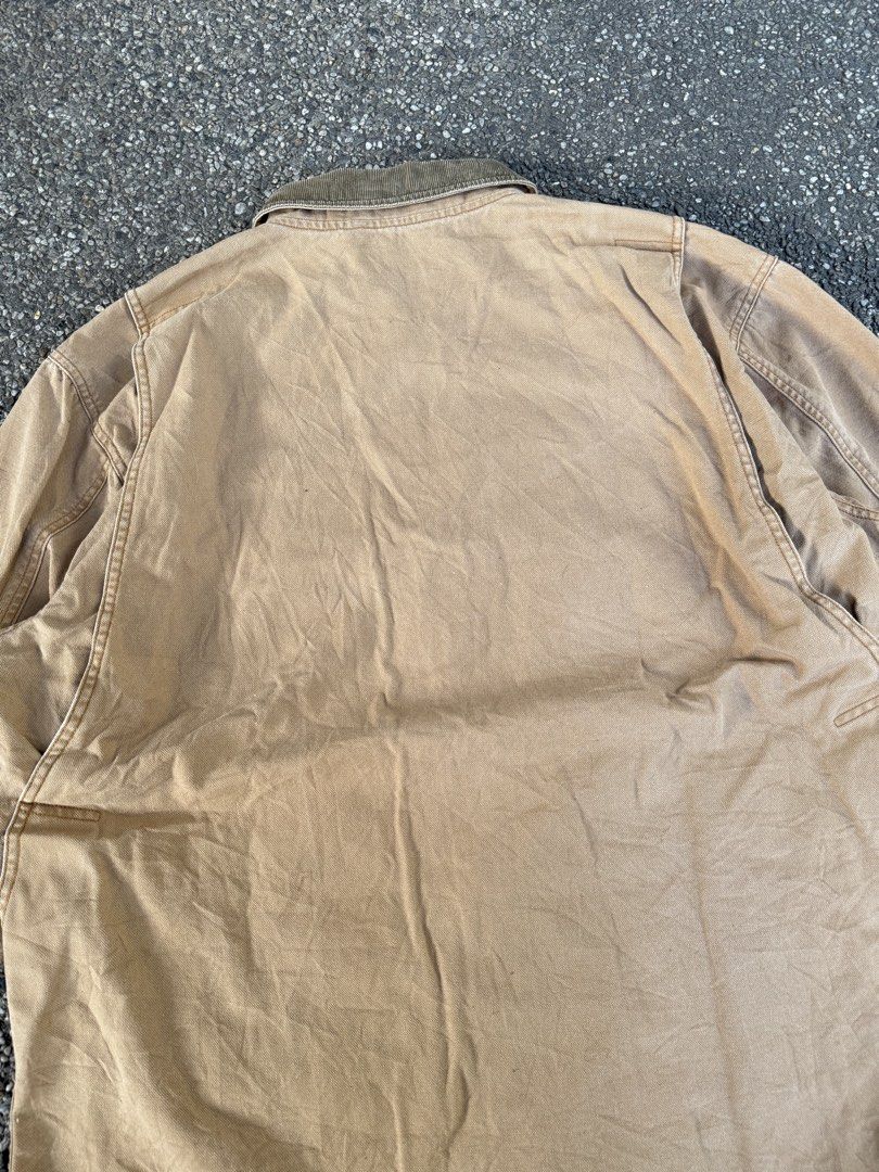 Vintage LL Bean Canvas Barn Coat (Category: Coats, Jackets and Outerwear) located in Quezon City. Submitted by though.bare (Listing ID 1426876392, Image 3). Description: Fits on M-L for Men In good, worn condition. Width : 25" Length : 32" Sleeve : 21.5" Shoulder : 22.5" No-when worns. Listings not marked sold/reserved are available. These are preloved/used items, manage expectations. Visit my profile for more!.