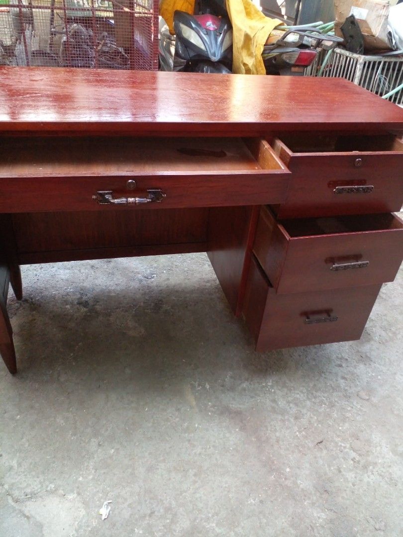 Wooden Office Desk with Drawers (Category: Tables & Sets) located in Manila. Submitted by wisegem-231b (Listing ID 1426833349, Image 2). Description: DANARRA GOOD LUMBER OLD TABLE WITH DRAWERS FOR SALE 4500 LOCATION CARLOS EXTENSION SAN BARTOLOME NOVA QC.