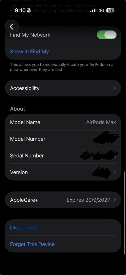 AirPods Max (USB-C) （分類：頭戴式/罩耳式耳機）位於 Hong Kong。 由 qz8f427jag 提交（商品編號 1426965710，圖片 2）。簡介： 29/9/2025 買 有Apple care+ 到29/9/2027 。