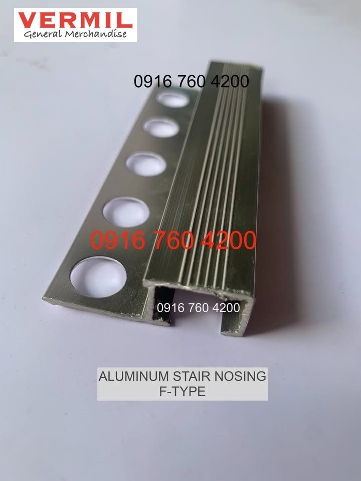 ALUMINUM Stair Nosing, F-TYPE (Category: Home Improvement Tools & Accessories) located in Manila. Submitted by allanmil (Listing ID 1426966298, Image 1). Description: F-TYPE ALUMINUM STAIR NOSING ✅ 20mm ✅ Length: 8feet ✅ Color: Silver ONLY ❗️WHOLESALE PRICE : ₱480/pc❗️ *Available in L-type as well* ‣ 📍PHYSICAL STORE located in Sampaloc Manila (near UST) ‣ Delivery via Lalamove (c/o buyer) .