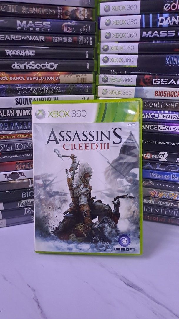 Assassin's Creed III - Xbox 360 (Category: Xbox) located in Muntinlupa City. Submitted by echo.066 (Listing ID 1426996104, Image 1). Description: FOR SALE XBOX 360 CD GAME 850 PHP ASSASSINS CREED III NTSC J MINT CONDITION AVAILABLE FOR DELIVERY VIA LALAMOVE AVAILABLE FOR SHIPPING VIA J&T EXPRESS MODE OF PAYMENT : BANK / GCASH / MAYA Check my PROFILE for more CDs MUSIC / GAMES / MOVIE MUNTINLUPA CITY LOCATION .